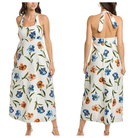 Frances Valentine Floral Iris Malia Halter Dress - Picture 3 of 11